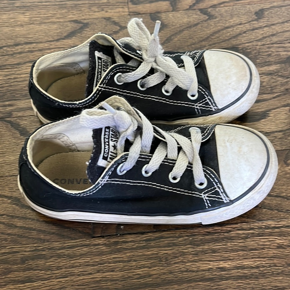Kids, toddler black converse, size 10.